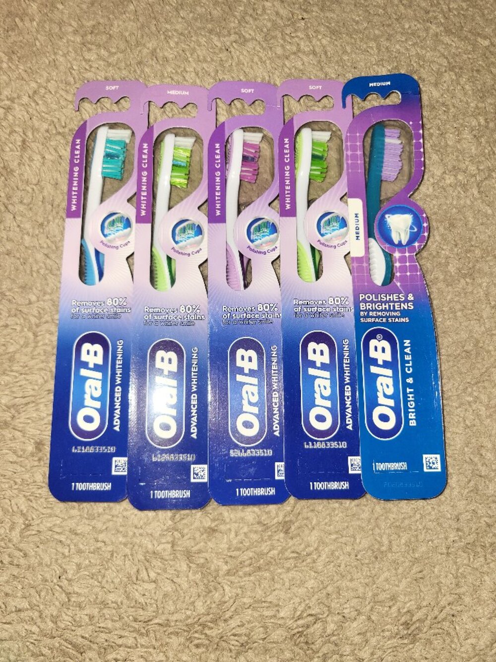 Oral B Toothbrush Lot 5 Total New Unopened